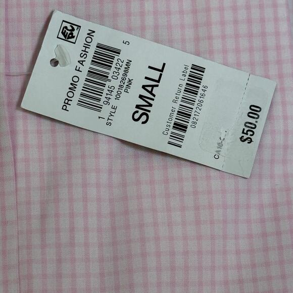 Club Room Men's Regular-Fit Dress Shirt, Pink small neck 14-14.5 $50 - Picture 5 of 5